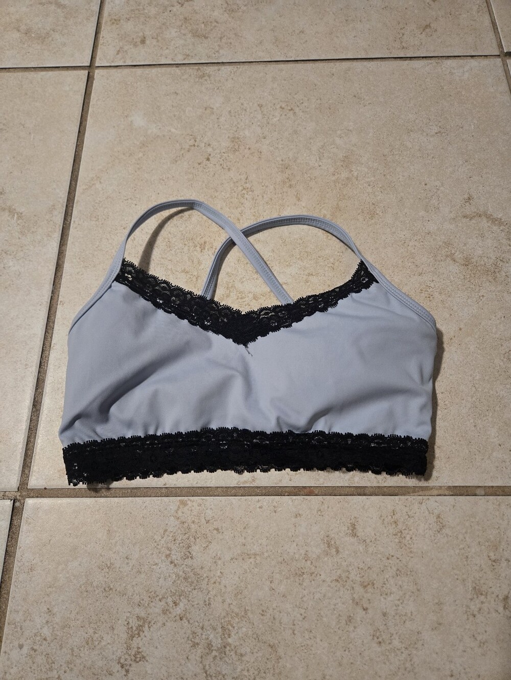 Oh La La Juliet Topa Light Blue Lace-Trim Bralette Adult small